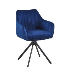 Nowoczesne, niebieskie, obrotowe krzesło BARCELONA do jadalni